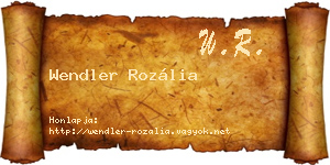 Wendler Rozália névjegykártya